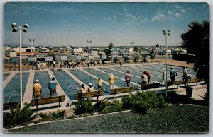 Scottsdale Arizona 1970s Postcard Roadrunner Lake Trailer Parks Shuffleboard