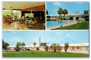 c1960's Dreamland Motel Dining Room Pool Sylvania Georgia GA Multiview Postcard