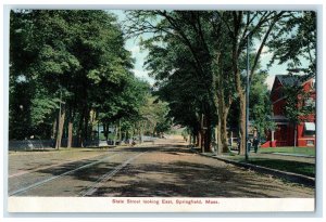 c1910's State Street Looking East Springfield Massachusetts MA Unposted Postcard