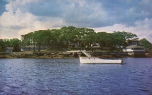 Postcard Boat Mooring In Snug Harbor Along The Boothbay Inner Harbor
