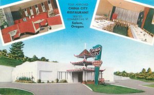 Postcard Oregon Salem 1950s China City Restaurant Chinese Hansen 22-12990