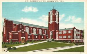 Vintage Postcard Methodist Church Johnson City Tennessee TN Asheville Post Pub.