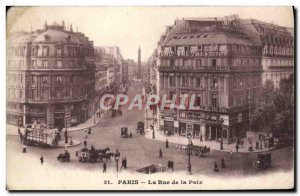 Old Postcard Paris Street of Peace