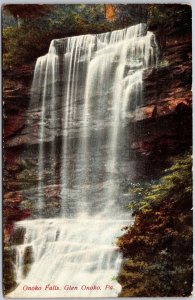 1908 Onoko Falls Glen Onoko Pennsylvania Attraction Waterfalls Posted Postcard