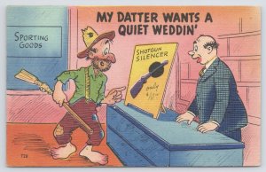 Linen~Datter Wants Quiet Weddin~Dad Sees Shotgun Silencer @ Sports Store~PM 1945