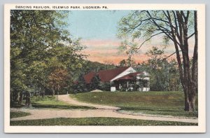Postcard Ligonier Pennsylvania PA Dancing Pavilion Idlewild Park 1920s View