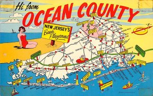 Hi from Ocean County, NJ, USA Map Unused tape on front corners