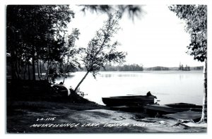 RPPC Muskellunge Lake, Sayner WI Real Photo Postcard *6N4