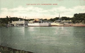 Vintage Postcard 1910's The White City Amusement Park Worcester Massachusetts