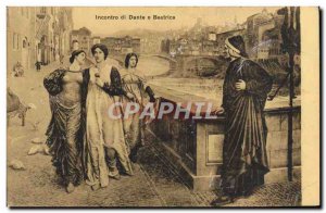 Postcard Old Incontro di Dante e Beatrice