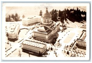 1947 Bird's Eye View Of State Capitol Olympia Washington WA RPPC Photo Postcard