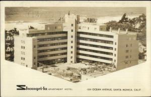 Santa Monica CA Shangri-La Apt Hotel Ocean Ave Art Deco Architecture RPPC