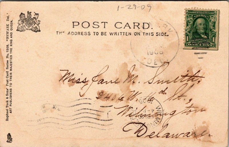 Vtg Newark Delaware DE First Presbyterian Church 1906 Raphael Tuck Postcard
