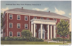 Exterior,  Pittsburgh Hall,  Mary Potter Academy,  Oxford,  North Carolina,  ...