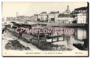 Old Postcard Chateau Thierry the Banks of the Marne