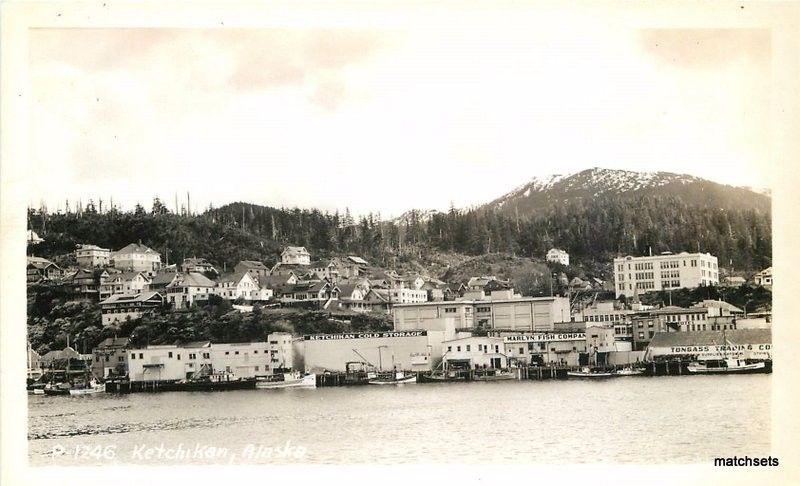 1940s Ketchikan Alaska Waterfront RPPC Real Photo postcard 1019