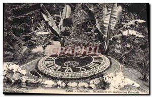 Old Postcard Interlaken Blumenuhr im Garten of Kursaals