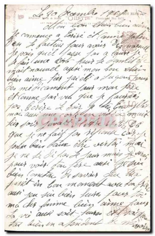 Old Postcard Fantasy Illustrator Child Little Boy Blue