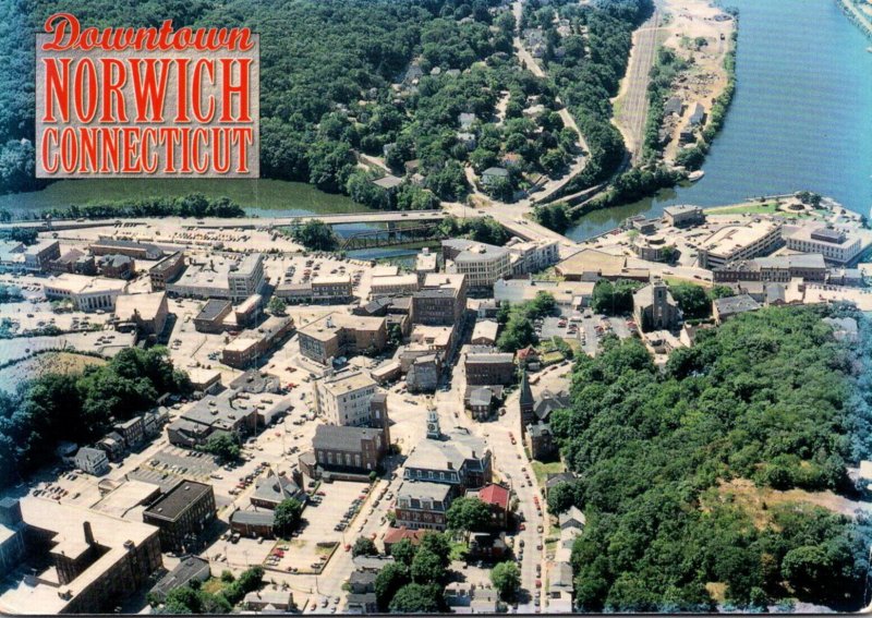 Connecticut Norwich Downtown Aerial View