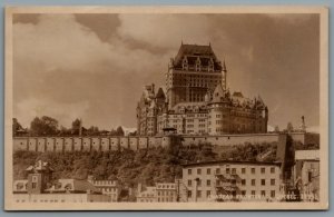 Postcard RPPC c1930s Quebec City Quebec Chateau Frontenac View From Pier/Dock