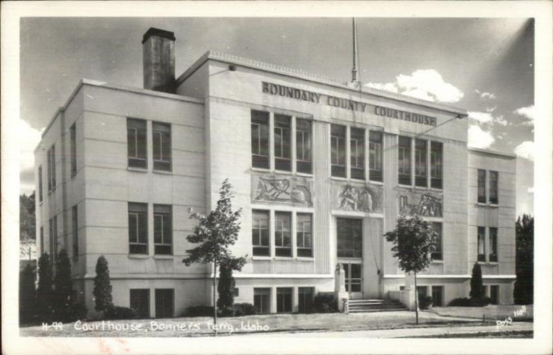 Bonners Ferry ID Court House Real Photo Postcard