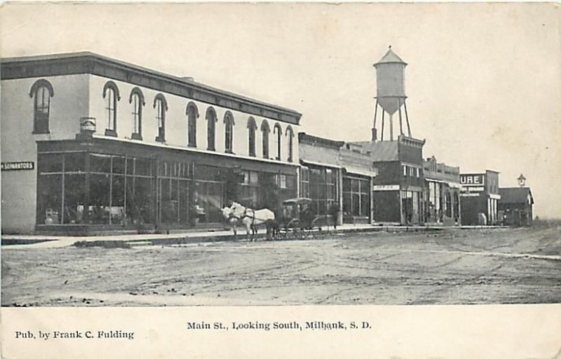 MILBANK, South Dakota SD ~ MAIN STREET Scene  c1910s Grant County Postcard 