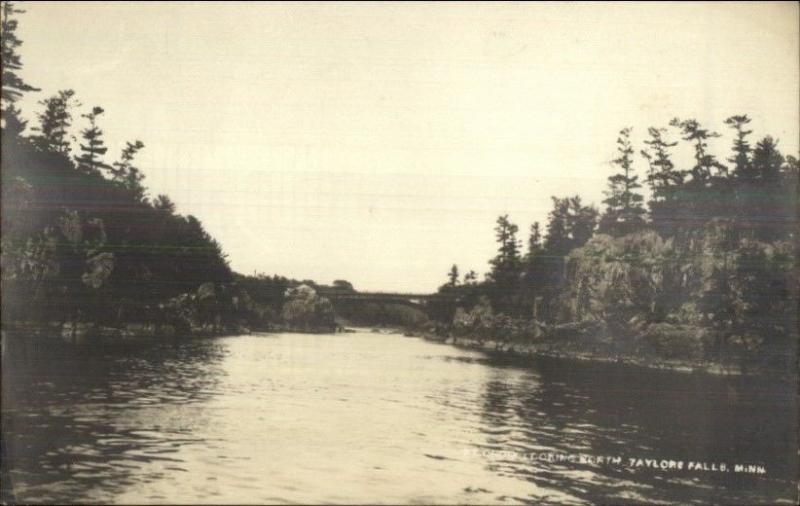 St. Croix River & Bridge Taylors Falls MN c1920 Real Photo Postcard EXC COND