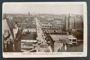 Mint USA Real Picture Postcard Cedar Street State Capitol St Paul MN Minnesota