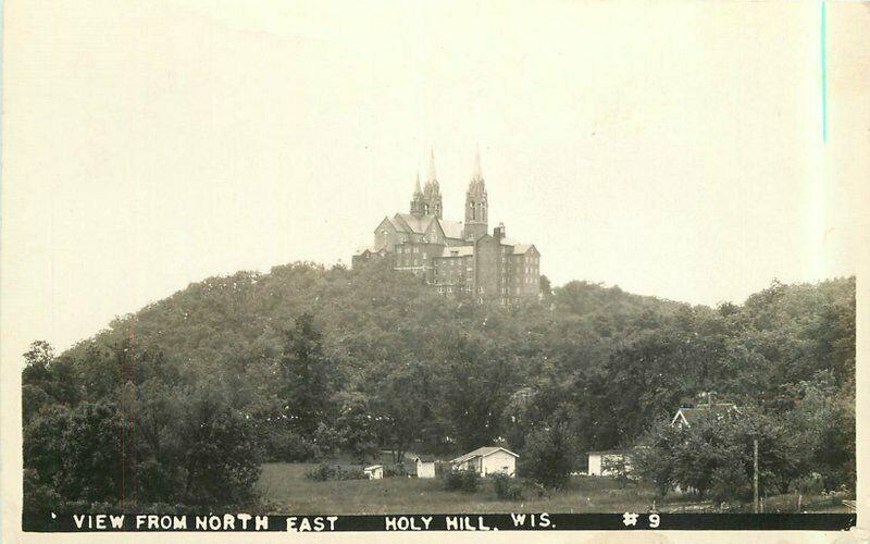 Holly Hill Wisconsin View NE 1945 RPPC Photo Postcard 4422