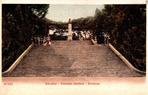 Gibraltar Alameda Gardens Entrance Vintage Postcard 09.82