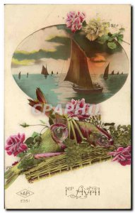 Old Postcard Fantasy Poisson April 1st