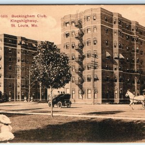 1907 St Louis Street White Horse Buggy Horseless Carriage Photo TPO Cancel A14