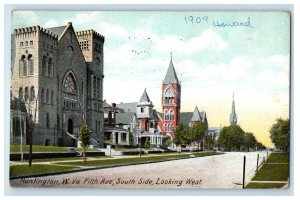 1909 Fifth Avenue South Side Looking West Huntington WV Tomsbrook VA Postcard