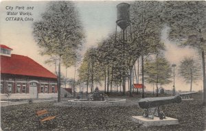 J64/ Ottawa Ohio Postcard c1910 Putnam County City Pakr Water Works  83