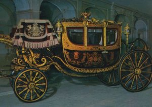 Portugal Crown Coach Carriage Museu XIX Century Postcard