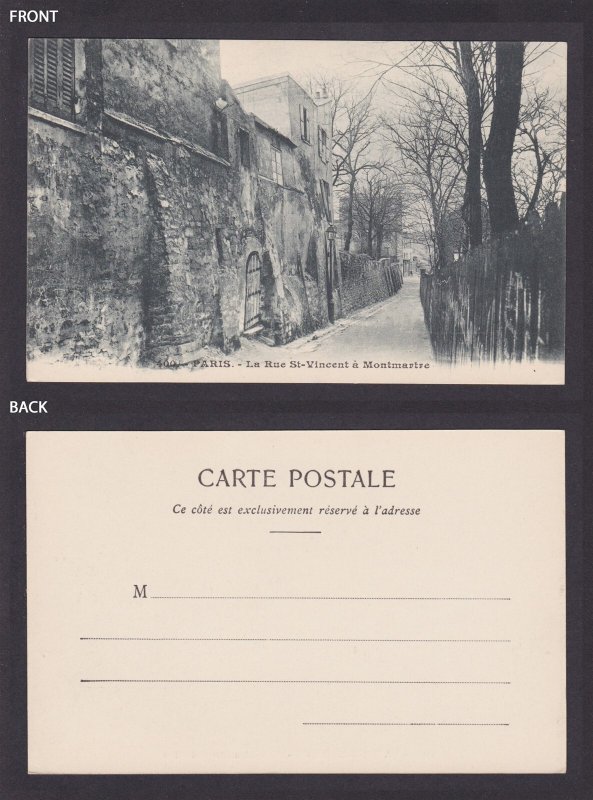 FRANCE, Postcard, Paris, Rue St-Vincent in Montmartre