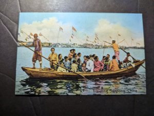 Mint British Hong Kong Postcard Traveling Sanpong Boat in China