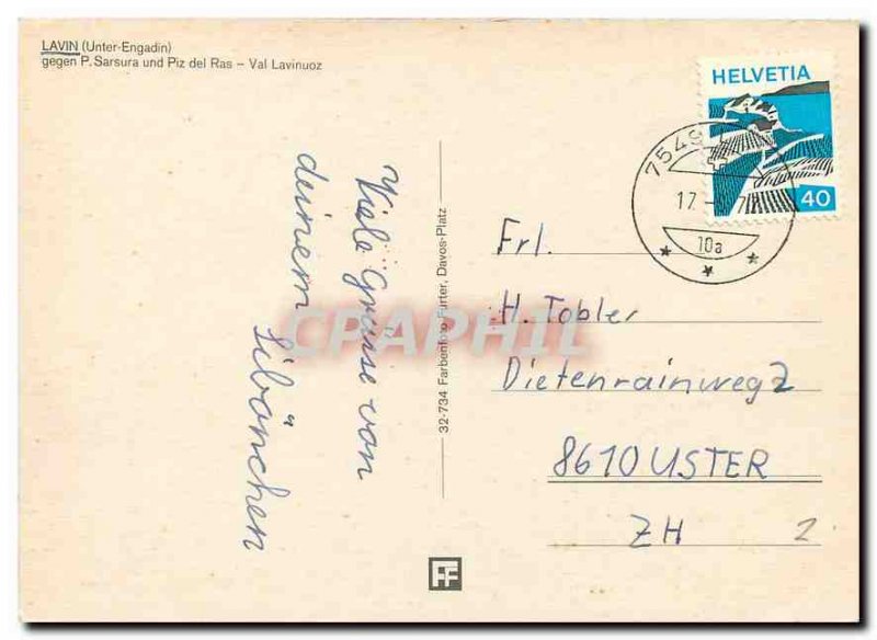 Postcard Modern Lavin Unter Engadin