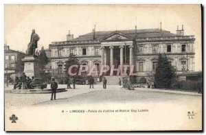 Old Postcard Limoges Courthouse and Statue Gay Lussac