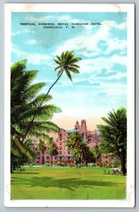 Hawaiian Postcard - Tropical Gardens - Royal Hawaiian Hotel - Honolulu, Hawaii