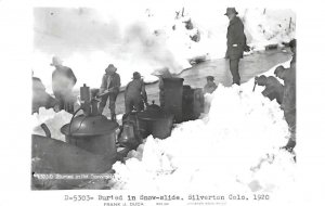 Silverton Colorado Buried in Snowslide Real Photo Vintage Postcard AA21202