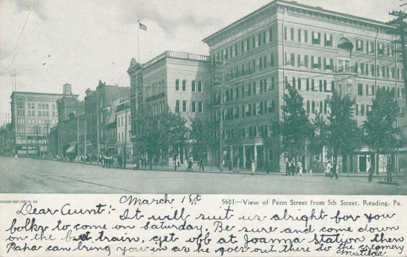 Penn Street Viewed from 5th Street - Reading PA, Pennsylvania - pm 1906 - UDB