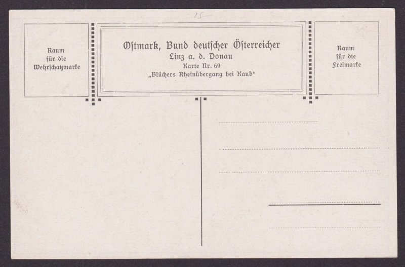 GERMANY, Postcard, Blücher's Rhine crossing at Kaub