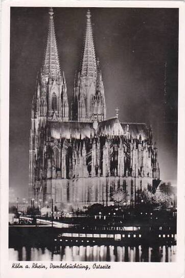 Germany Koeln Dom Dombeleuchtung Ostseite 1953 Real Photo