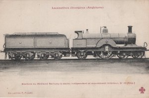 Midland Railway Locomotive Angleterre Antique Train Transport Postcard