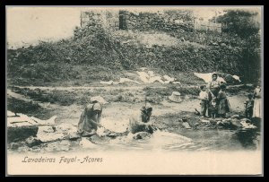 Azores Acores unused Vintage Postcard Lavadeiras  washerwomen  of Fayal