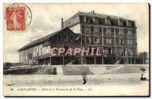Postcard Old Saint Aubin Hotel de la Terrasse saw the Beach