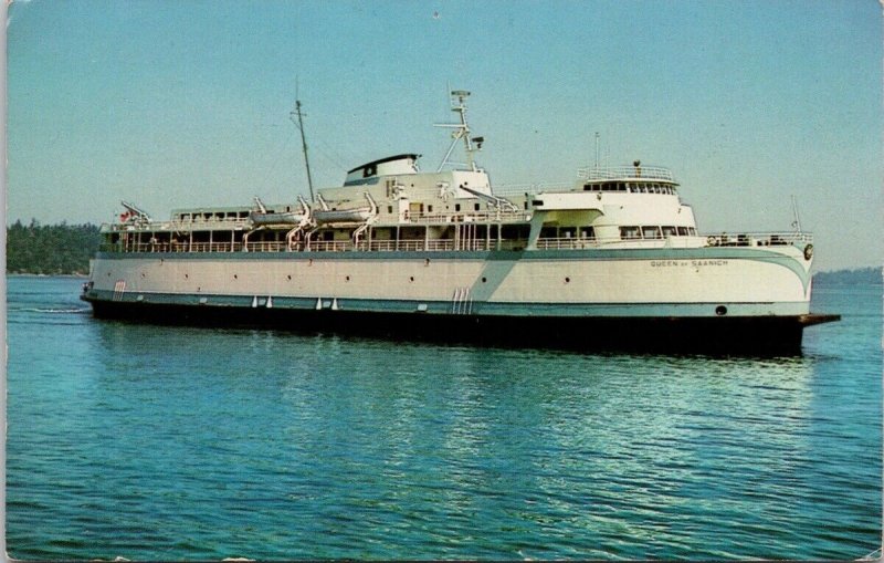 MV Queen of Saanich Ferry Ship Victoria BC Vancouver Island Postcard H38 *as is