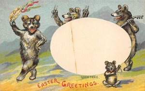 Easter Greetings Hold to Light Unused stain on card