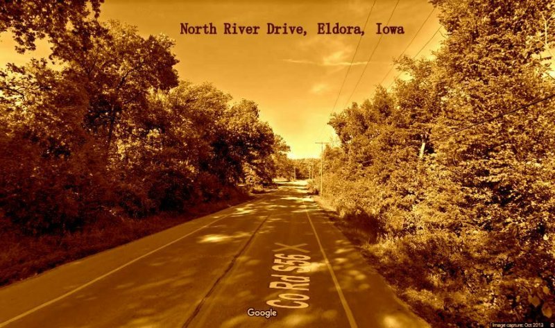 Eldora Iowa~Curvy Dirt Road: North River Drive (Now State Route 56?) c1910 Sepia 